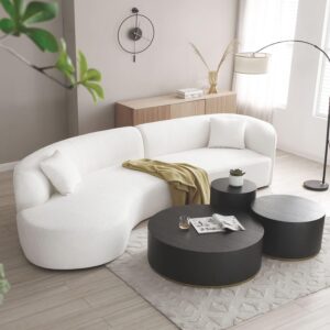 Kevinplus 126'' Curved Contemporary Upholstery Couch