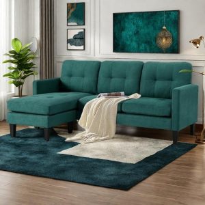 L Shaped Small Sectional Sleeper Sofa with Chaise