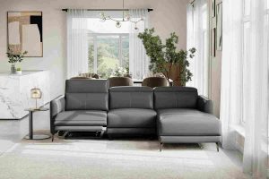 Valencia Andria Leather Sectional Couch | Power Recliner