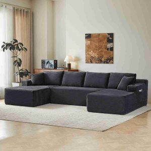 134" Cloud Couch Sectional Modular Sofa with Storage