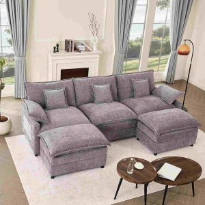 108" U Shaped Couch Modular Sectional Sofa | 5-Seater